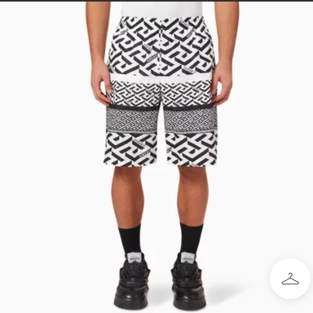 Versace Black La Greca 
Shorts
